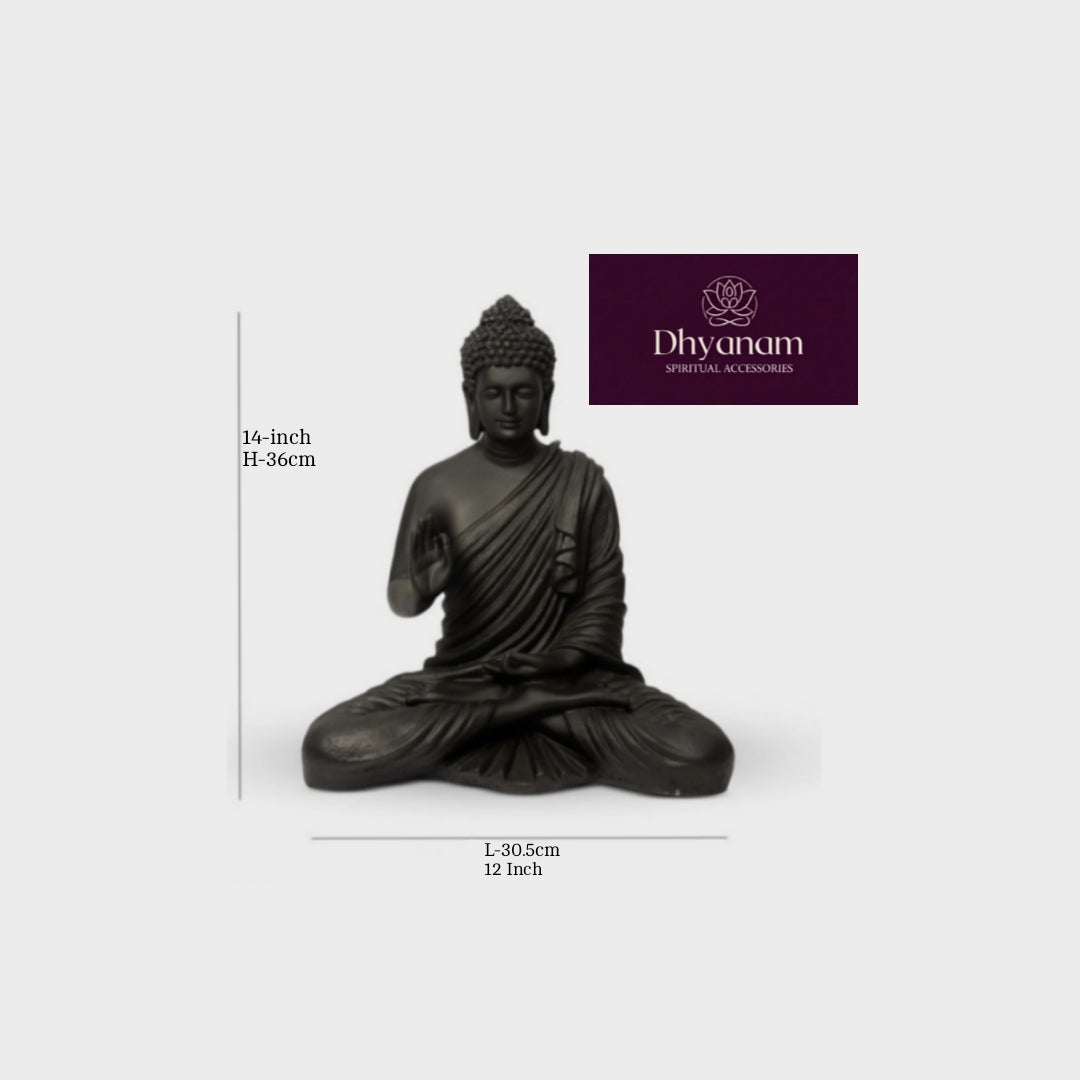 Black Meditating Buddha Statue – Peace & Serenity Decor✨️🖤