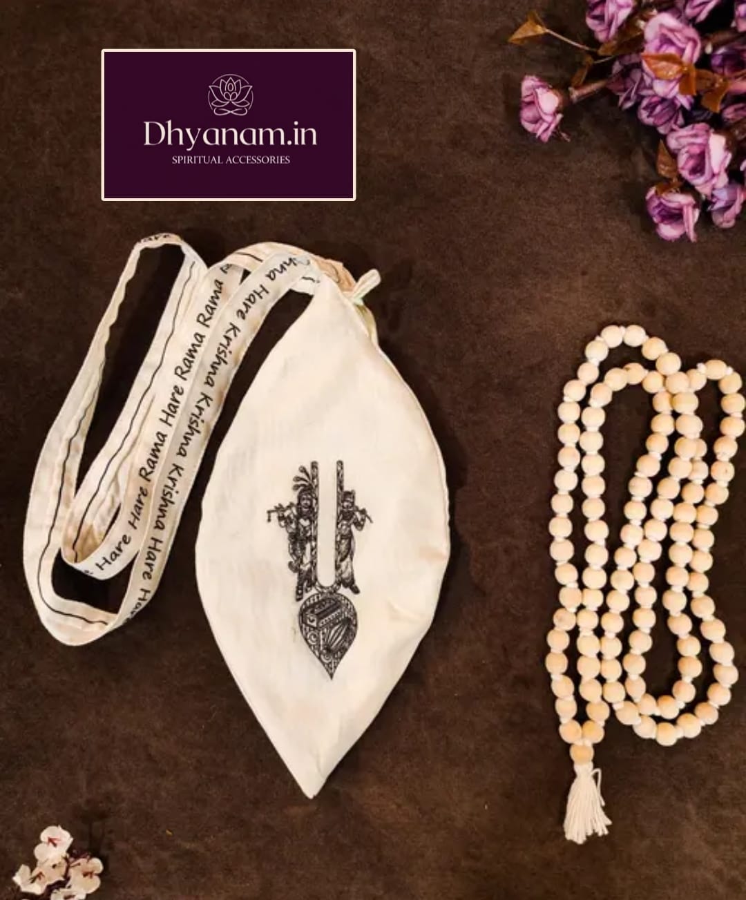 Hare Krishna Japa Mala With Gomukhi Bag