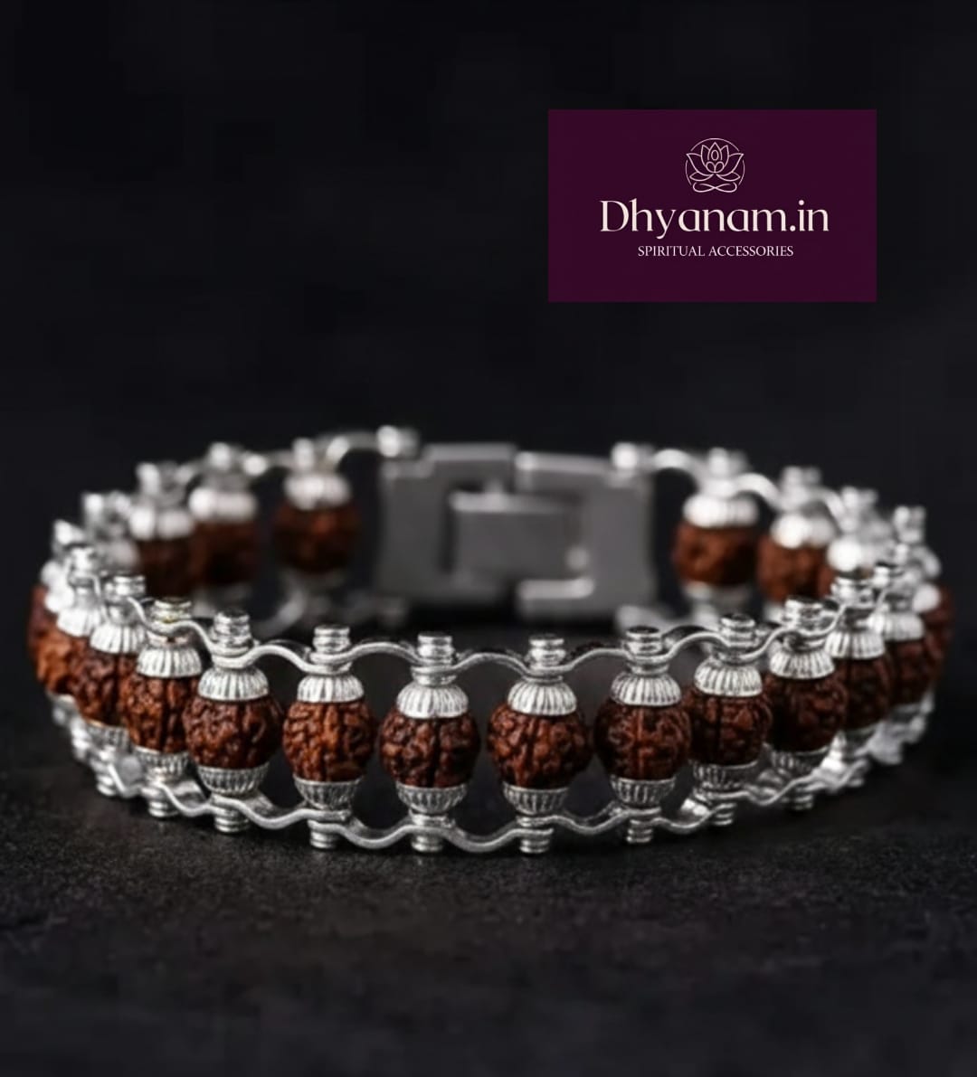 Premium Rudraksha Silver Plated Bracelet✨️📿