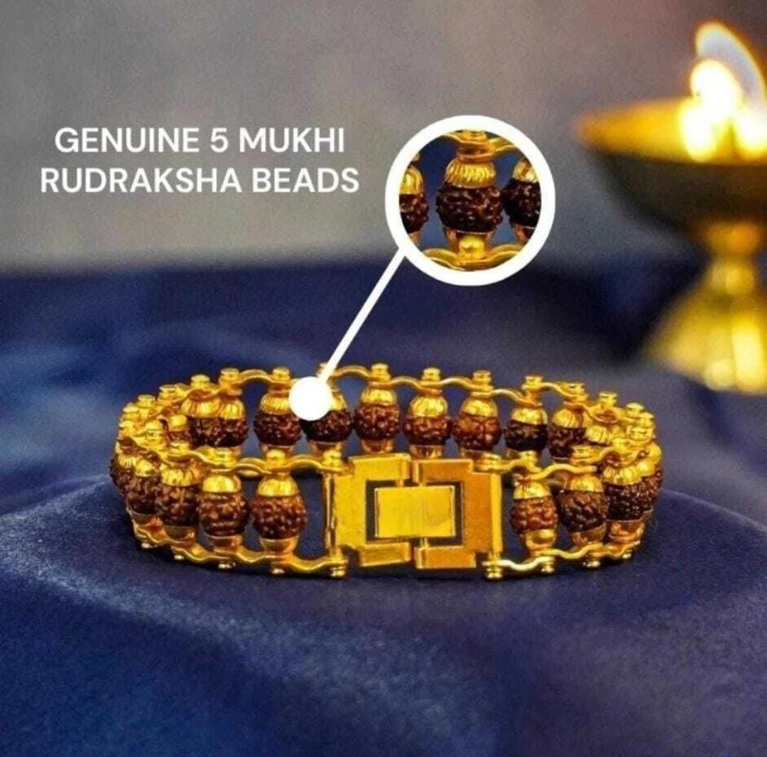 Modern Rudraksha Gold Plated Bracelet✨️📿