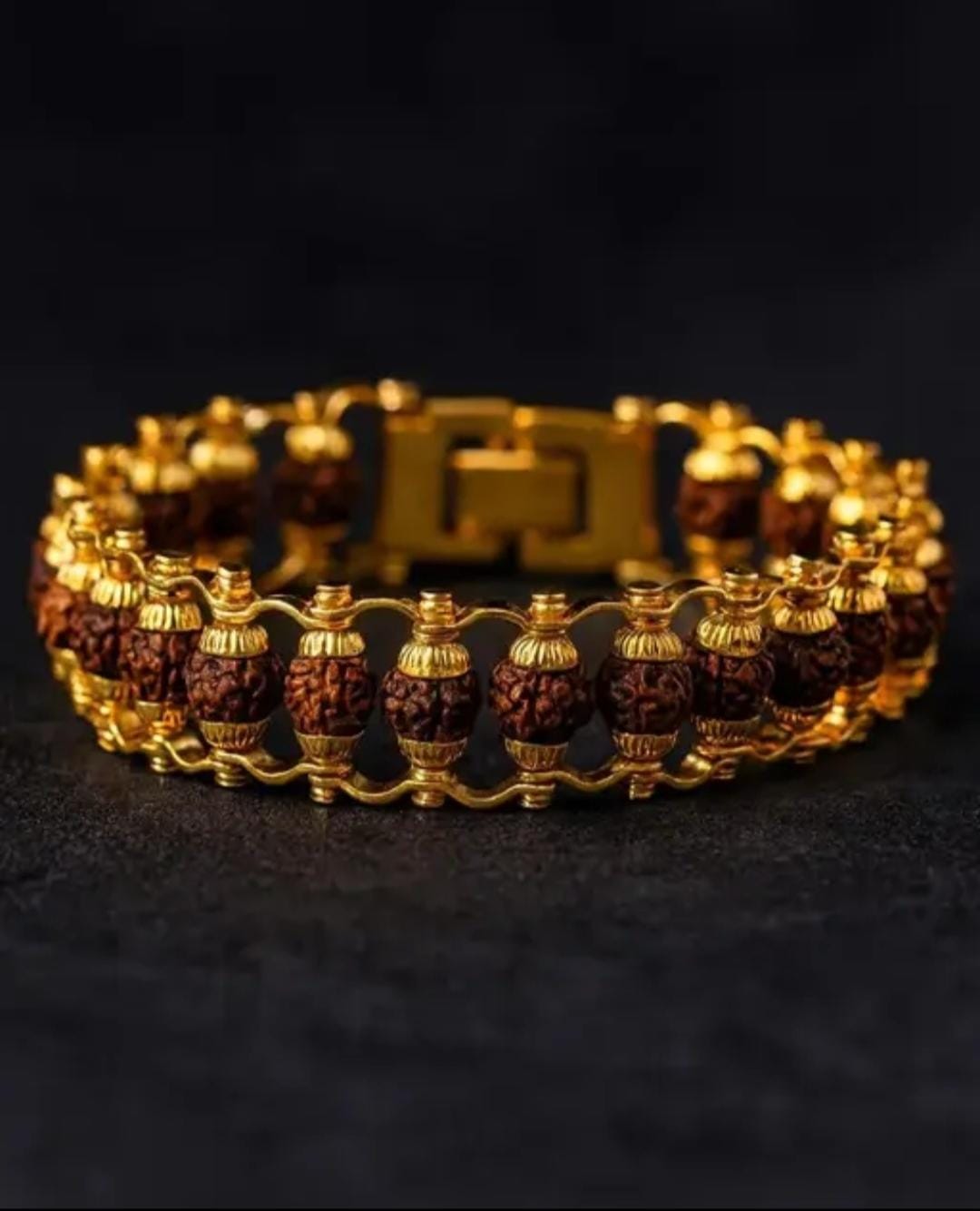Modern Rudraksha Gold Plated Bracelet✨️📿