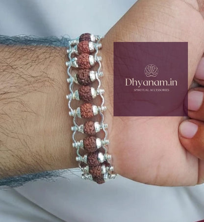 Premium Rudraksha Silver Plated Bracelet✨️📿