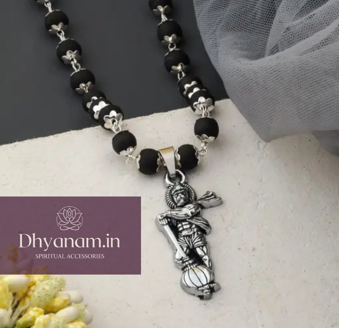 Authentic Karungali Mala With Hanuman Pendant✨️ – By Dhyanam Spritual Accessories