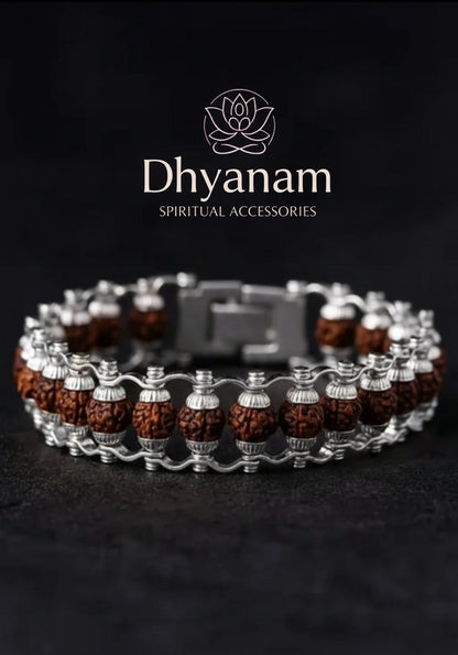 Premium Rudraksha Silver Plated Bracelet✨️📿