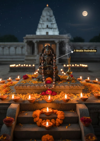 5 Mukhi Rudraksha Mala 54 beads🙏🏻📿🌸