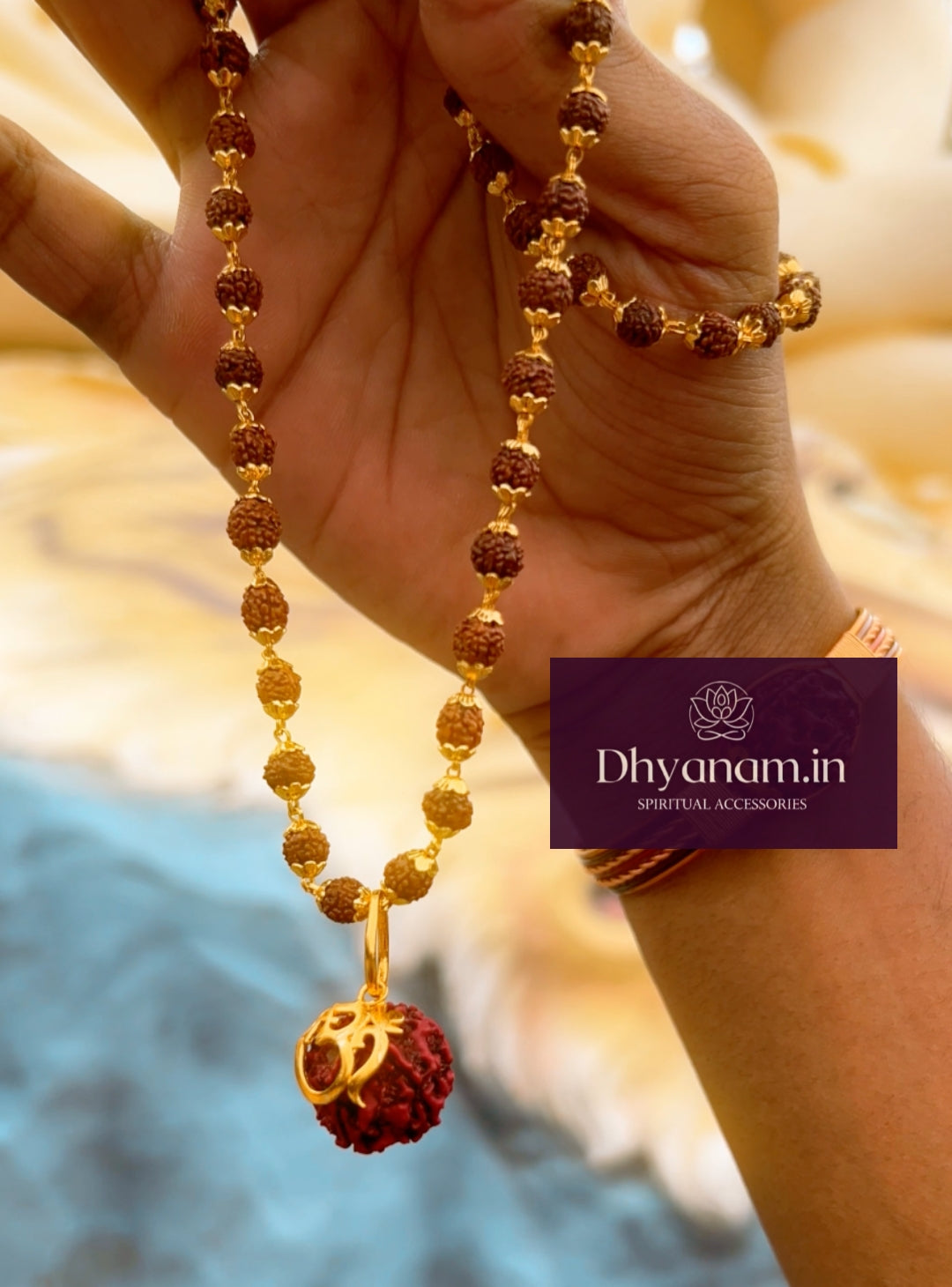 ✨5 Mukhi Premium Rudraksha Mala with Golden Cap✨️📿