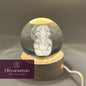 ✨ Premium 3D Ganesh Crystal Globe Lamp with Wooden LED Base🛕✨️
