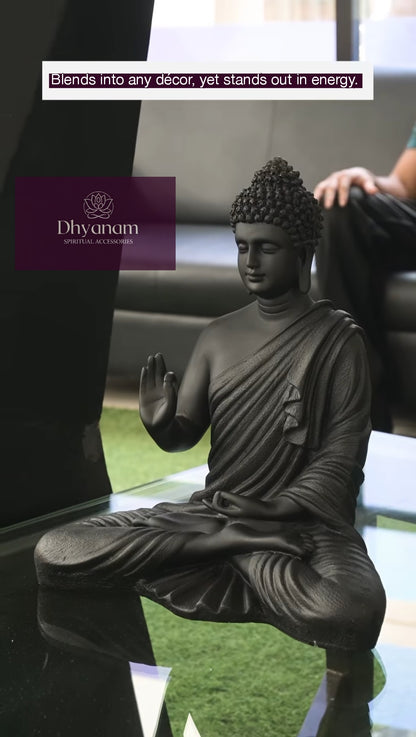 Black Meditating Buddha Statue – Peace & Serenity Decor✨️🖤