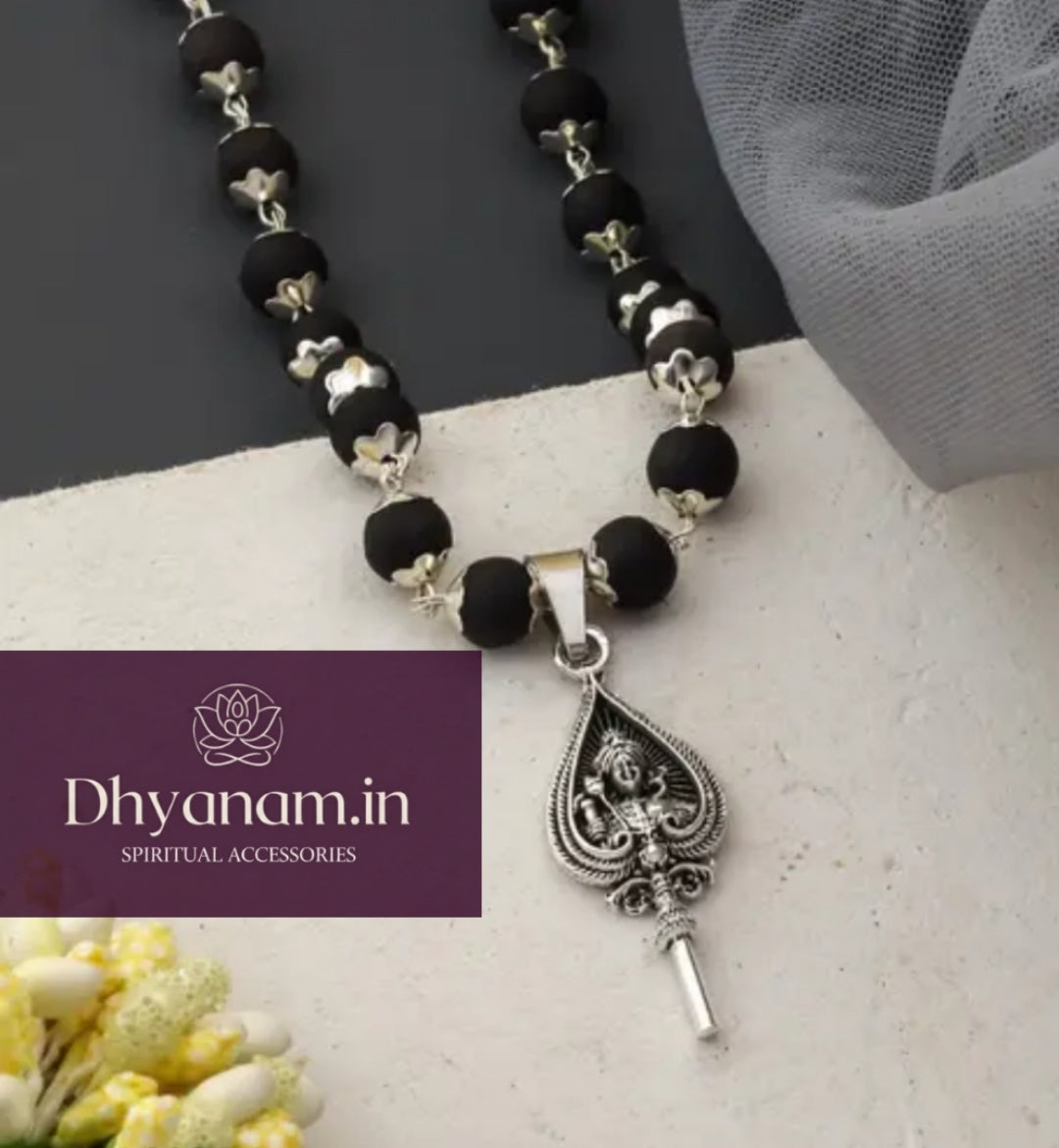 Authentic Karungali Mala With Murugan Vel Pendant✨️