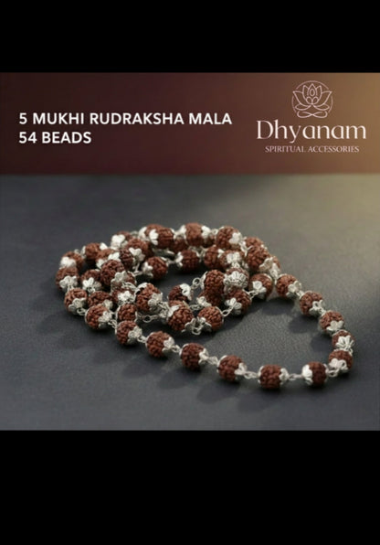 5 Mukhi Rudraksha Mala 54 beads🙏🏻📿🌸
