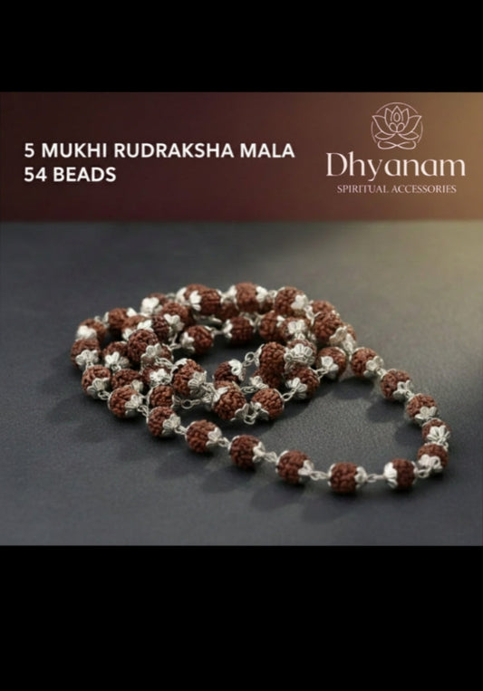5 Mukhi Rudraksha Mala 54 beads🙏🏻📿🌸
