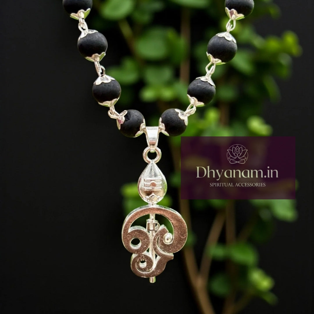 Authentic Murugan Vel karungali Mala Silver Plated 8mm 54 beads✨️