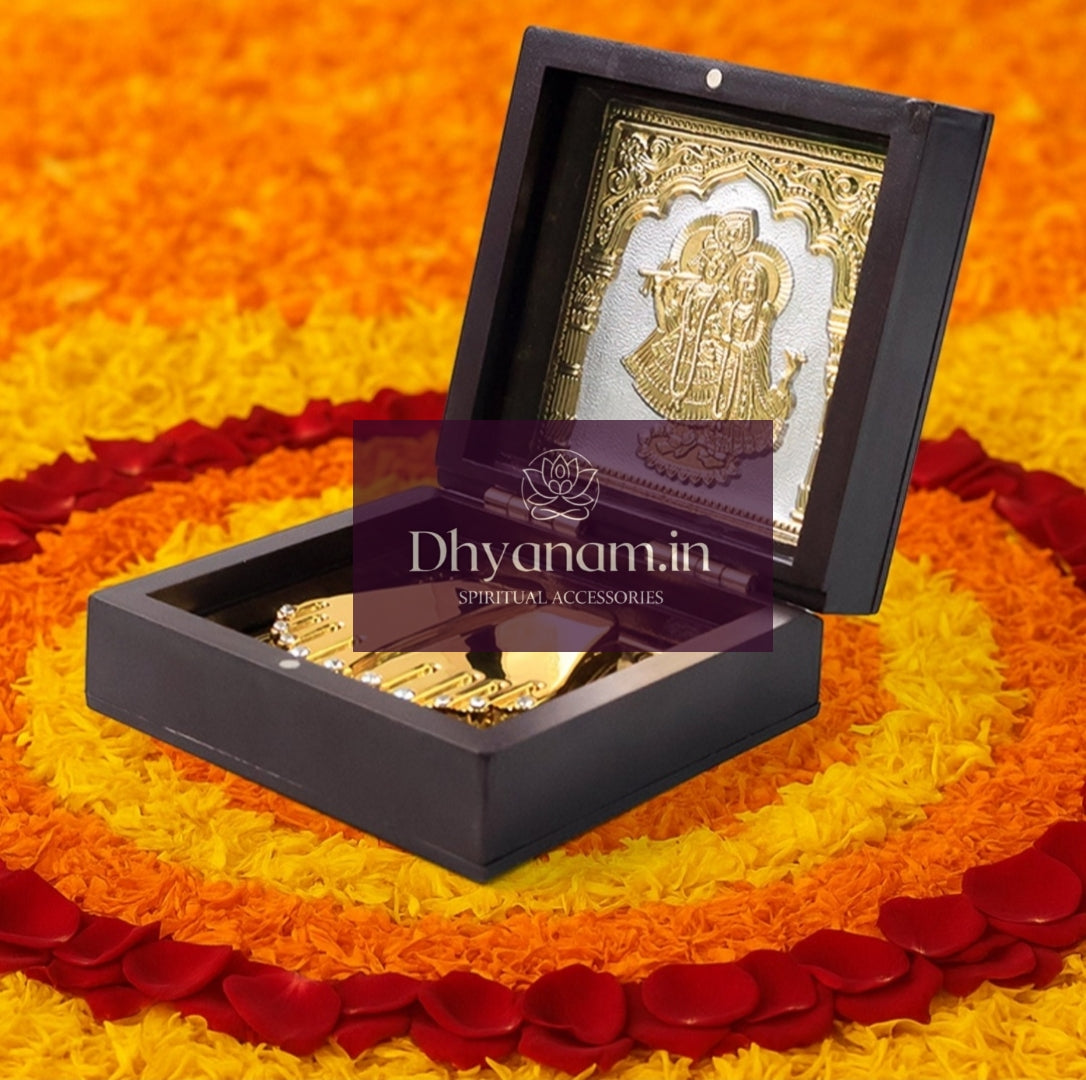Premium Radha Krishna Charan Paduka Box✨️🤍