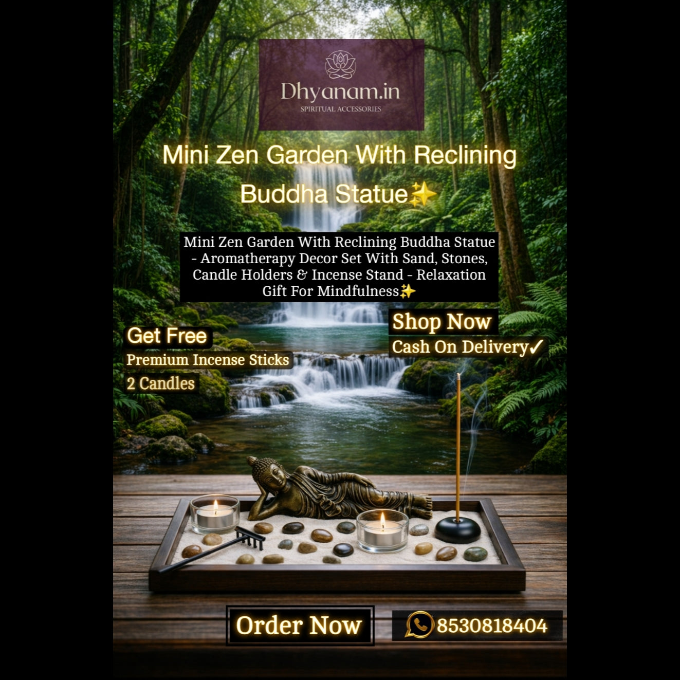 🕊️ Zen Buddha Relaxation Set – By Dhyanam Sprituals