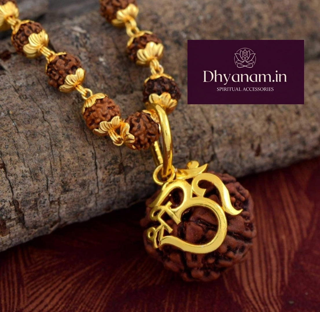 ✨5 Mukhi Premium Rudraksha Mala with Golden Cap✨️📿