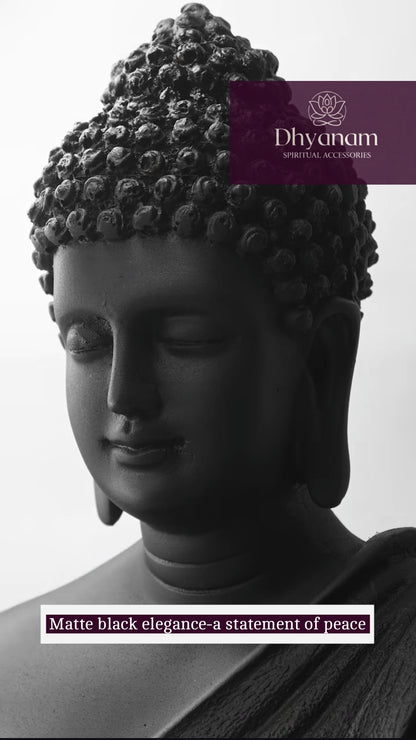 Black Meditating Buddha Statue – Peace & Serenity Decor✨️🖤