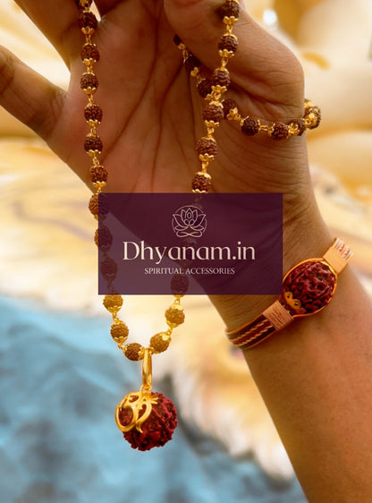 ✨5 Mukhi Premium Rudraksha Mala with Golden Cap✨️📿